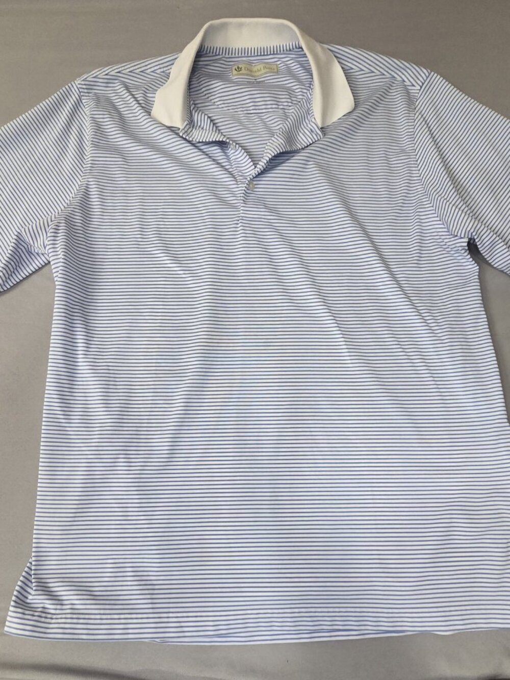 Donald Ross XL Light Blue Stripe Westlake Golf Polo